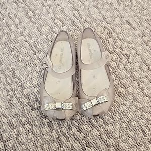 Mini Melissa Silver Glitter Jelly Maryjane’s 9T